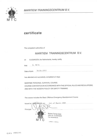 Older Certificates