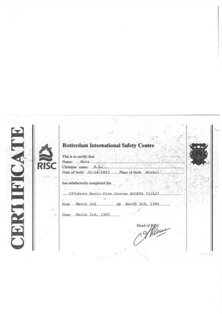 Older Certificates