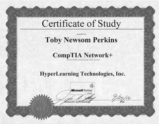 Toby's Comptia Network + Certificate