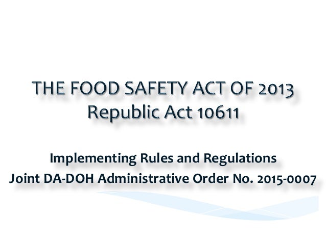 2 Philippine Food Safety Act Of 13 2 Philippine Food Safety Act Of 13