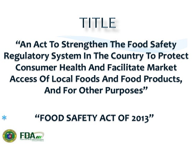 2 Philippine Food Safety Act Of 13 2 Philippine Food Safety Act Of 13