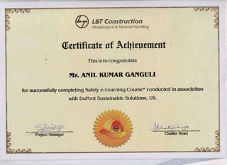 Certificate in Safety DuPoint Sustainable, US