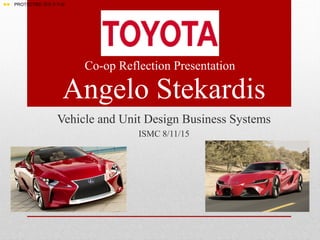 ll PROTECTED 関係者外秘
Angelo Stekardis
Vehicle and Unit Design Business Systems
ISMC 8/11/15
1
Co-op Reflection Presentation
 