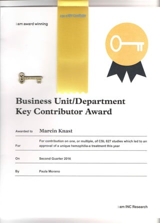 Key Contributor Award M_KNAST