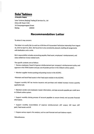 Recommendation letter-English version