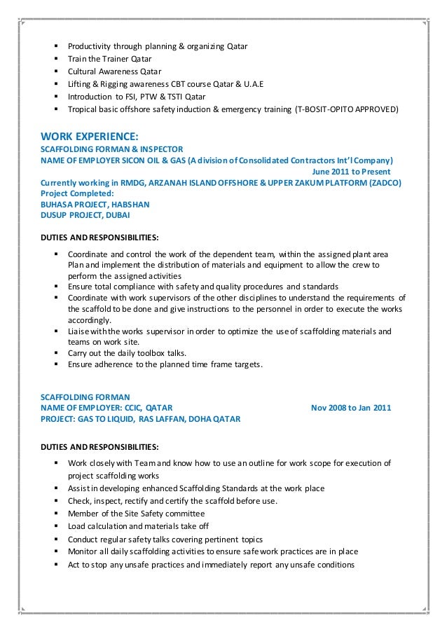 quality control inspector resume
