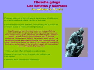 Los sofistas y Sócrates