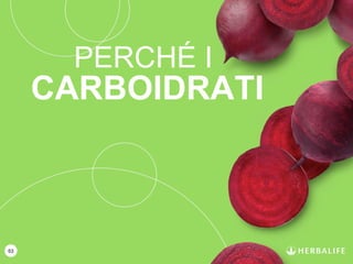 63
PERCHÉ I
CARBOIDRATI
 