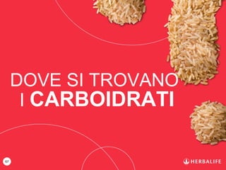 67
DOVE SI TROVANO
I CARBOIDRATI
 
