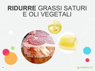 76
RIDURRE GRASSI SATURI
E OLI VEGETALI
 