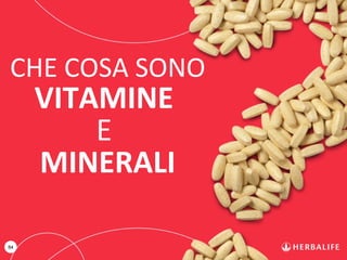 84
CHE COSA SONO
VITAMINE
E
MINERALI
 