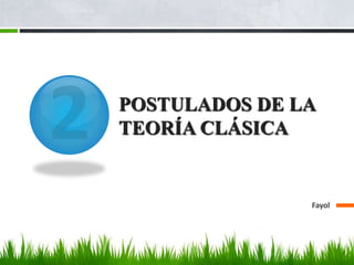 POSTULADOS DE LA
TEORÍA CLÁSICA


               Fayol
 