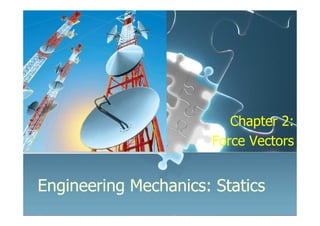 Chapter 2:
                      Force Vectors


Engineering Mechanics: Statics
 