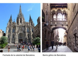 Fachada de la catedral de Barcelona. Barrio gótico de Barcelona.
 
