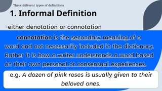 1. Informal Definition
Three different types of definitions
 
