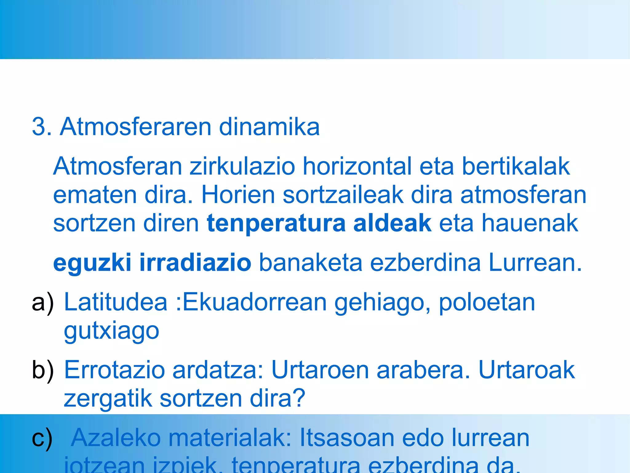 2 gaia atmosfera eta hidrosfera | PPT