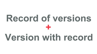Version with record
Record of versions
+
 