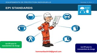 hammanibachir54@gmail.com 233
Les EPI pour la
manutention de charge
Les EPI pour la
manutention de charge
 