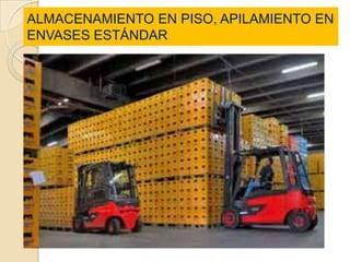 ALMACENAMIENTO EN PISO, APILAMIENTO EN
ENVASES ESTÁNDAR
 