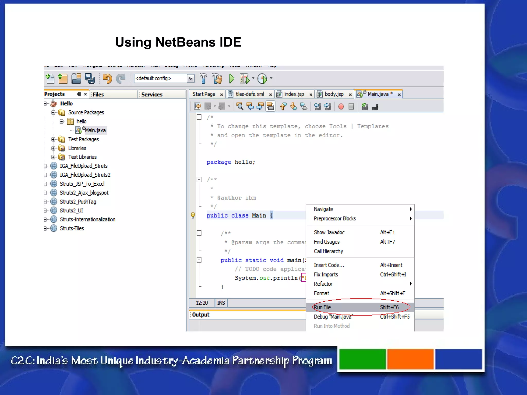 Using NetBeans IDE 