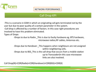 Monitoring Call Drop Rates 2G KPI Training for the reader and very beneficial | PPTX