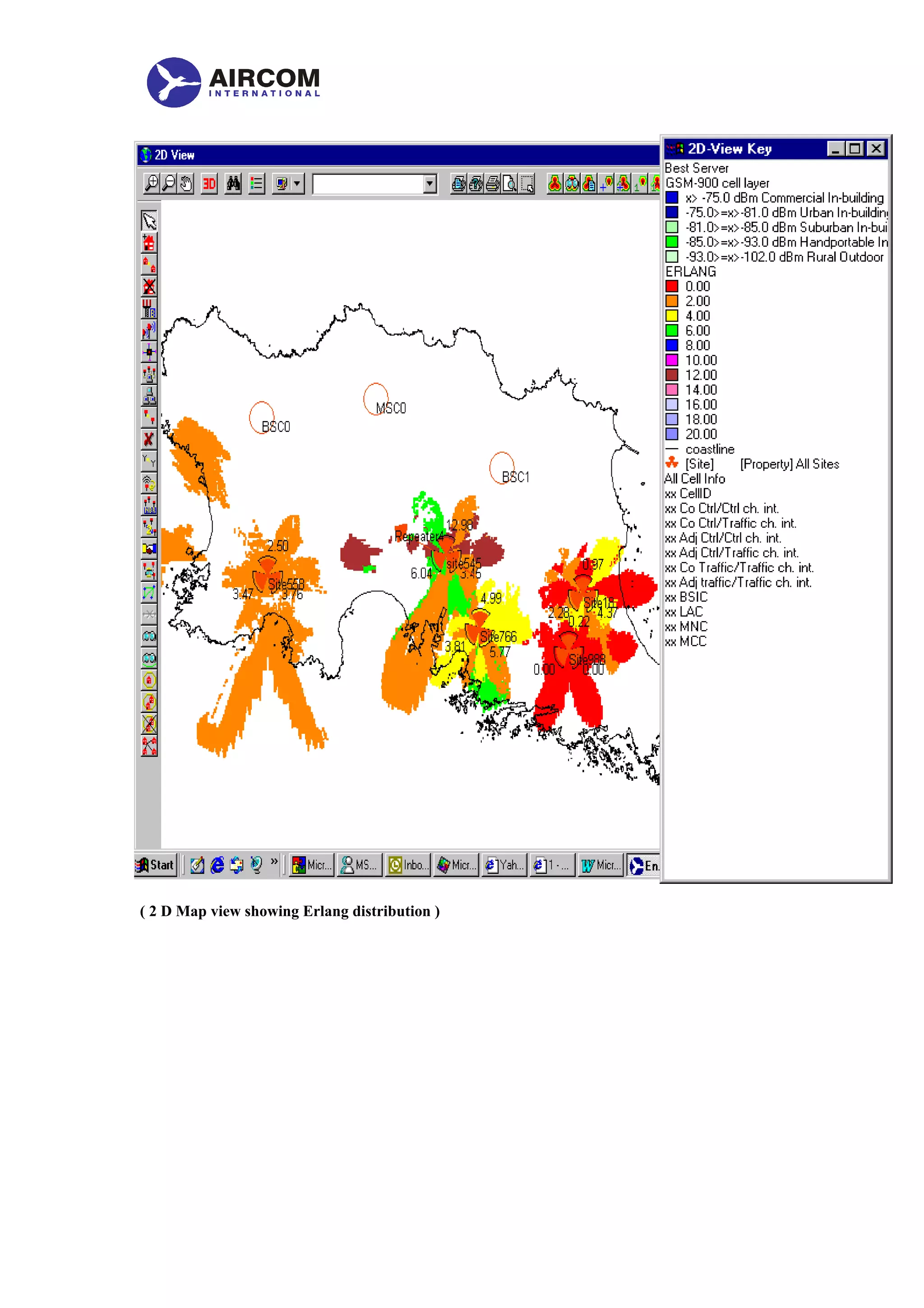 ( 2 D Map view showing Erlang distribution )
 