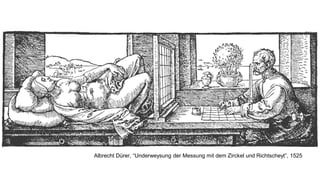 Albrecht Dürer, “Underweysung der Messung mit dem Zirckel und Richtscheyt”, 1525
 