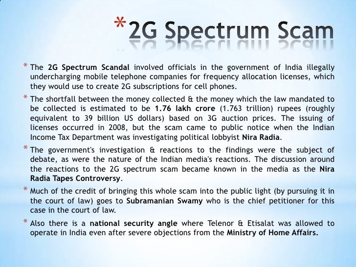 2G Spectrum Scam Casestudy