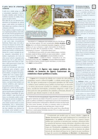 3. LOCAL - A Ágora: um espaço público da
cidade; os homens da Ágora. Conversar: do
comércio e fazer político à razão.
Acrópole
Ágora
H
I J
K
L
M
N
 