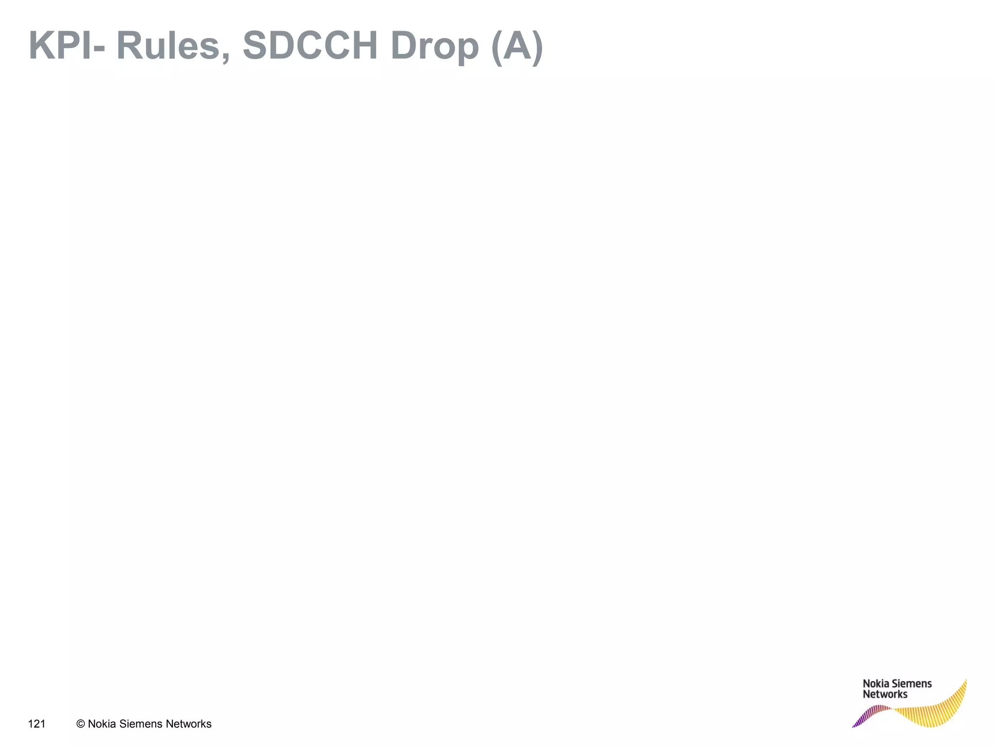 121 © Nokia Siemens Networks
KPI- Rules, SDCCH Drop (A)
 