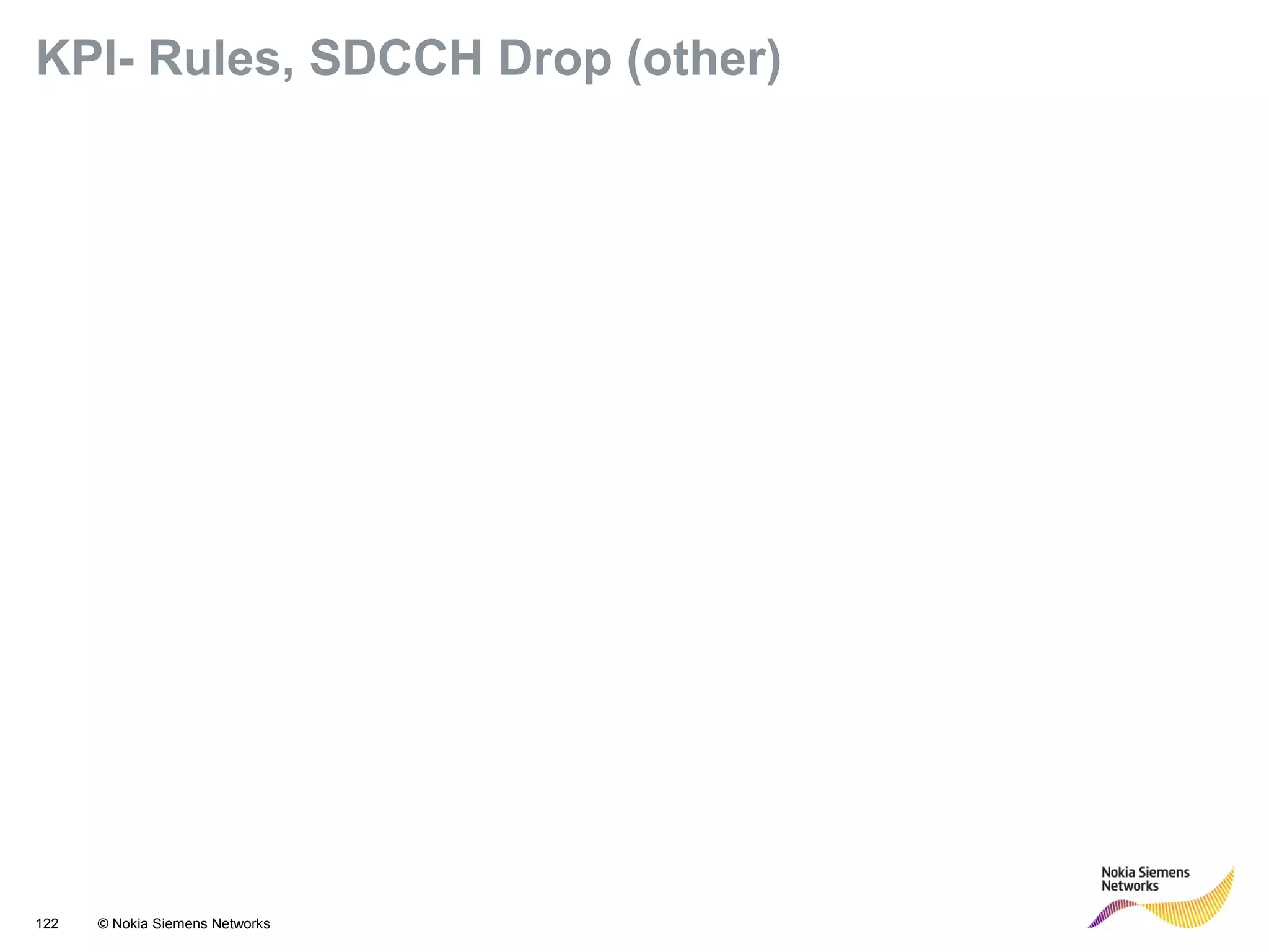 122 © Nokia Siemens Networks
KPI- Rules, SDCCH Drop (other)
 