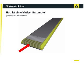 Ski‐Konstruktion

Holz ist ein wichtiger Bestandteil
Holz ist ein wichtiger Bestandteil
(Sandwich‐Konstruktion)
 