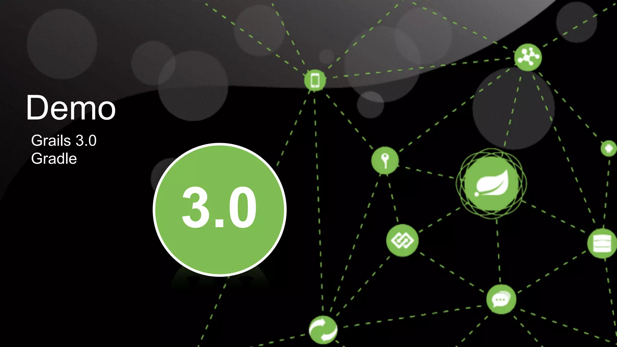 ! 
Demo 
Grails 3.0 
Gradle 
3.0 
 