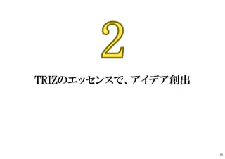 TRIZのエッセンスで、アイデア創出
26
 