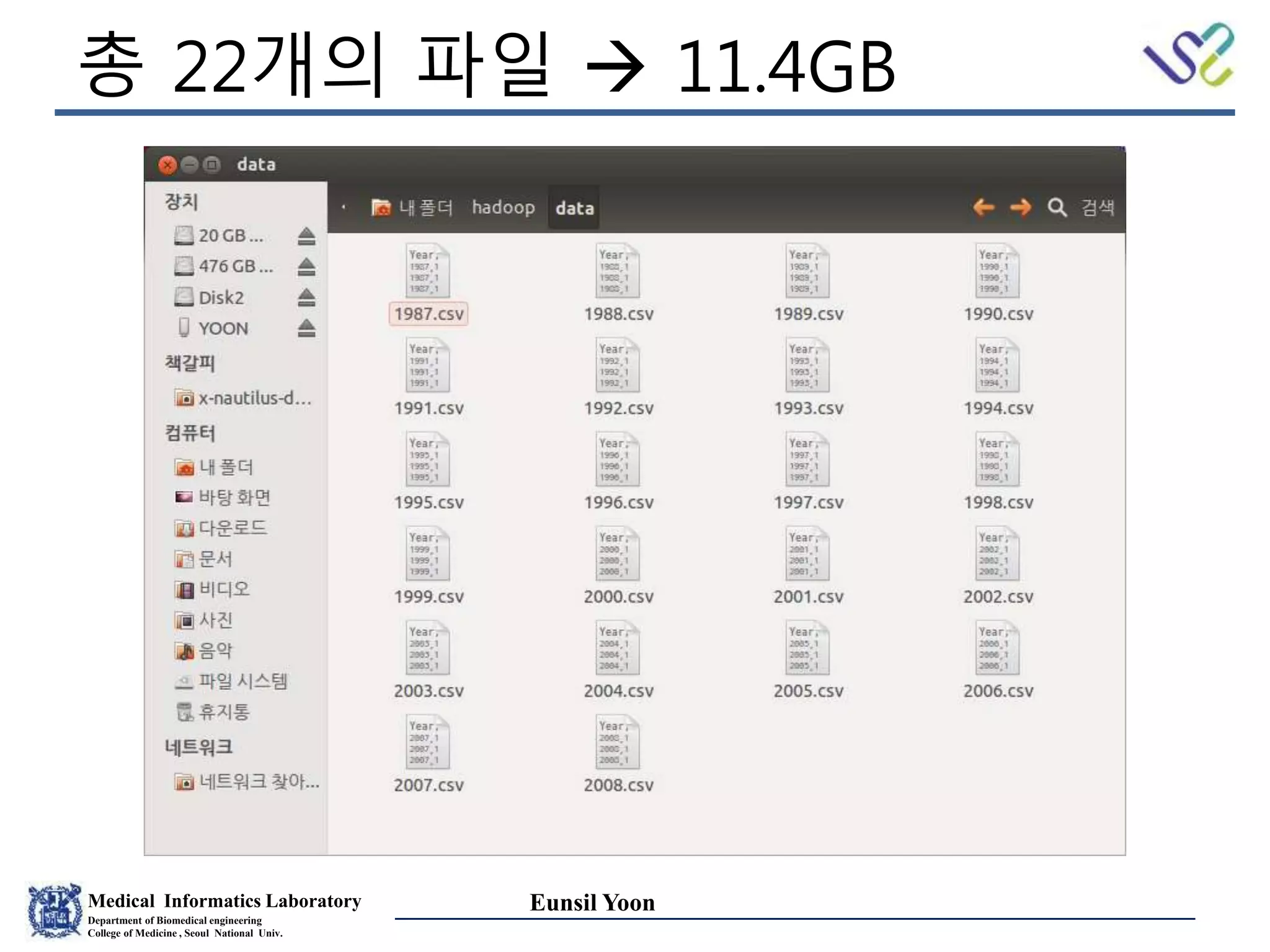 Medical Informatics Laboratory
Department of Biomedical engineering
College of Medicine , Seoul National Univ.
Eunsil Yoon
총 22개의 파일  11.4GB
 