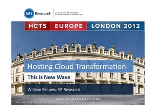 Hosting Cloud Transformation
This is New Wave

William Fellows, VP Research
 