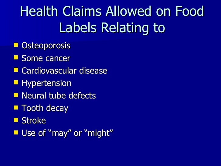 What Health Claims Are Allowed On Food Labels What Health Claims Are Allowed On Food Labels