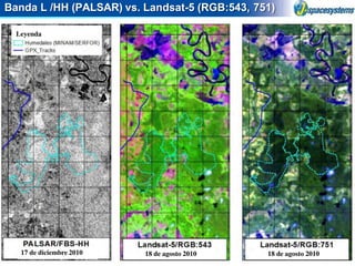 Japan Space Systems 13
Banda L /HH (PALSAR) vs. Landsat-5 (RGB:543, 751)
Leyenda
17 de diciembre 2010 18 de agosto 2010 18...