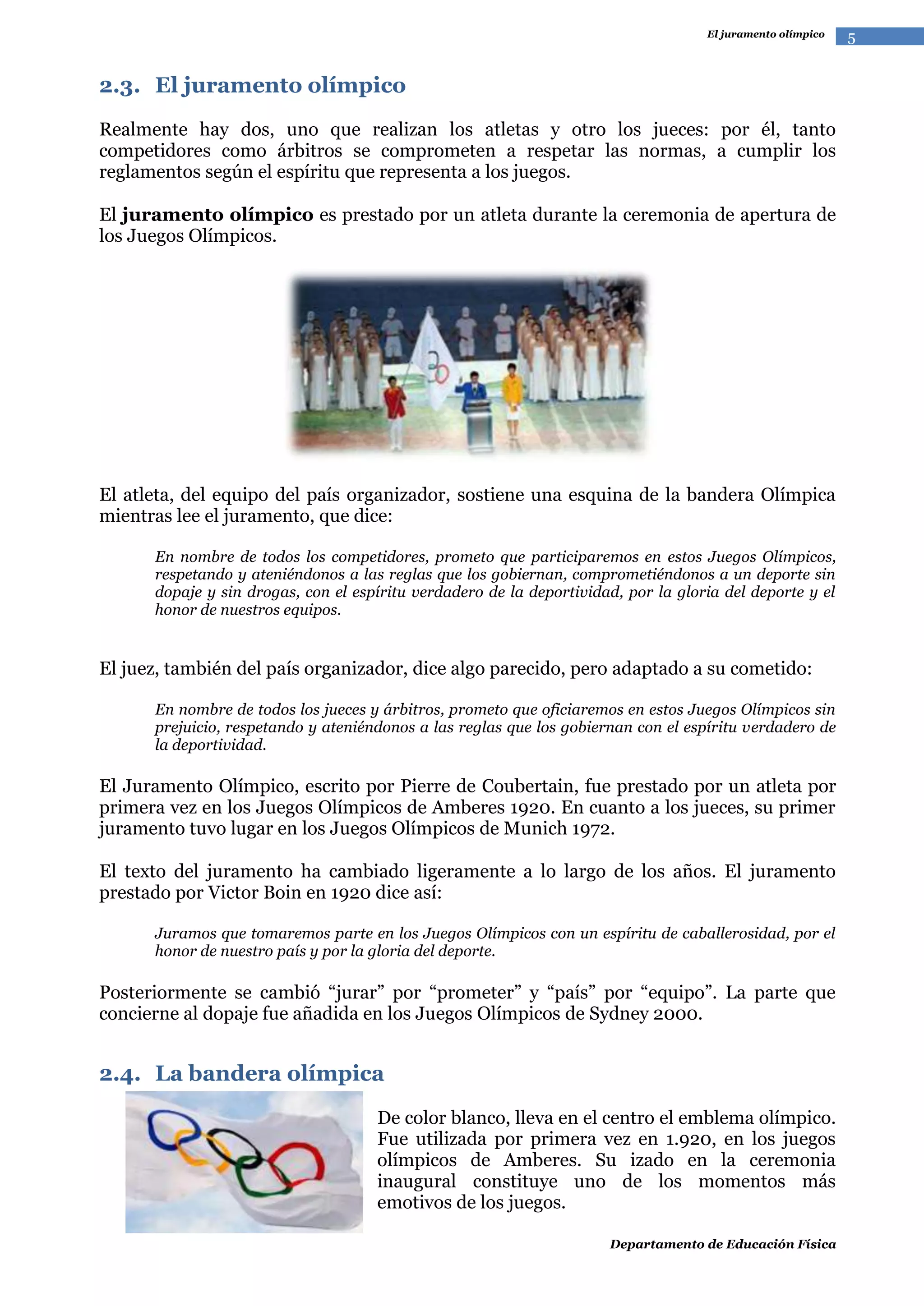 Historia de los Juegos Olímpicos Modernos | PDF