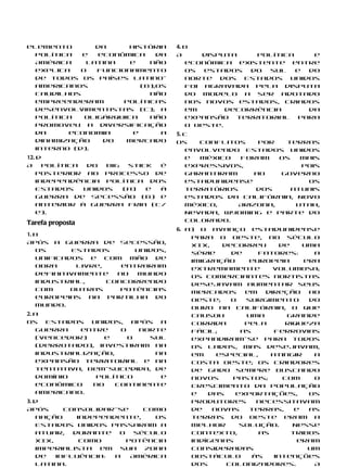 elemento       da      história    4. b
  política  e   econômica     da   A      disputa    política    e
  América    Latina    e    não       econômica existente entre
  explica   o   funcionamento         os  estados   do sul    e do
  de todos os países latino-          norte dos Estados Unidos
  americanos              (b);os      foi agravada pela disputa
  caudilhos                 não       do modelo a ser adotado
  empreenderam        políticas       nos novos estados, criados
  desenvolvimentistas (c); a          em       decorrência      da
  política   oligárquica    não       expansão territorial para
  promoveu a diversificação           o oeste.
  da     economia       e      a   5. c
  dinamização    do   mercado      Os    conflitos     por  terras
  interno (d).                        envolvendo Estados Unidos
12. d                                 e  México   foram    os   mais
A     política  do  big  stick é      expressivos,              pois
    posterior ao processo de          garantiram      ao   governo
    independência política dos        estadunidense              os
    Estados    Unidos   (a)  e à      territórios     dos     atuais
    Guerra de Secessão (b) e          estados da Califórnia, Novo
    anterior à Guerra Fria (c/        México,     Arizona,     Utah,
    e).                               Nevada, Wyoming e parte do
                                      Colorado.
Tarefa proposta
                                   6. a) O avanço estadunidense
1. b
                                       para o oeste, no século
Após a Guerra de Secessão,
                                       XIX,   decorreu     de    uma
   os      Estados       Unidos,
                                       série    de    fatores:     a
   unificados e com mão de
                                       imigração    europeia     era
   obra     livre,    entraram
                                       extremamente       volumosa;
   definitivamente   no  mundo
                                       os comerciantes nortistas
   industrial,     concorrendo
                                       desejavam aumentar seus
   com     outras     potências
                                       mercados    em   direção   ao
   europeias na partilha do
                                       oeste;   o  surgimento     do
   mundo.
                                       ouro na Califórnia, o que
2. a                                   causou      uma       grande
Os Estados Unidos, após a              corrida     pela      riqueza
   guerra    entre    o   norte        fácil;     as      ferrovias
   (vencedor)    e      o   sul        expandiram-se para todos
   (derrotado), investiram na          os lados, mas desejavam,
   industrialização,         na        em    especial,   atingir   a
   expansão territorial e na           costa oeste; os criadores
   tentativa, bem-sucedida, de         de gado sempre buscando
   domínio      político      e        novos    pastos;     com    o
   econômico   no    continente        crescimento da população
   americano.                          e   das   exportações,     os
3. d                                   produtores     necessitavam
Após      consolidar-se     como       de   novas   terras,    e  as
   nação     independente,    os       terras do oeste eram a
   Estados Unidos passaram a           melhor     solução.     Nesse
   atuar,   durante   o   século       contexto,      as      tribos
   XIX,       como      potência       indígenas                eram
   imperialista em sua zona            consideradas               um
   de   influência:  a   América       obstáculo     às   intenções
   Latina.                             dos     colonizadores.      A
 