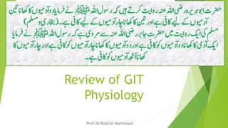 Review of GIT
Physiology
Prof.Dr.Rashid Mahmood
 