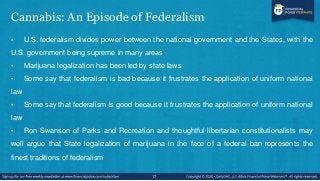 Cannabis: An Episode of Federalism
• U.S. federalism divides power between the national government and the States, with th...