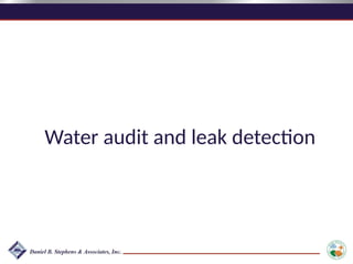 Water audit and leak detection
 