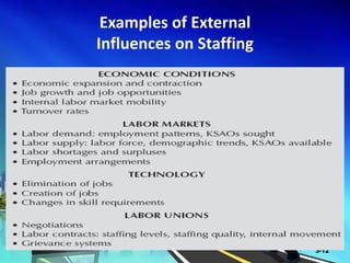 3-12
Examples of External
Influences on Staffing
 