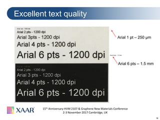 16
15th Anniversary HVM 2107 & Graphene New Materials Conference
2-3 November 2017 Cambridge, UK
Excellent text quality
Arial 6 pts – 1.5 mm
Arial 1 pt – 250 µm
Arial 6 pts – 1.5 mm
Arial 1 pts – 250 µm
 