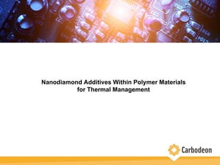 Nanodiamond Additives Within Polymer Materials
for Thermal Management
 