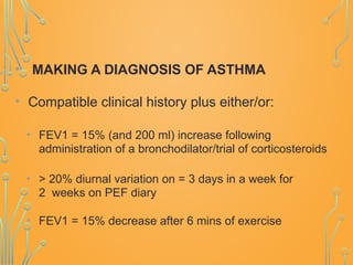 Bronchial Asthma, diagnosis and treatment | PPTX