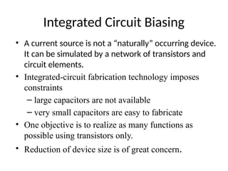 IC Biasing_study in Analog Electronics AE | PPTX