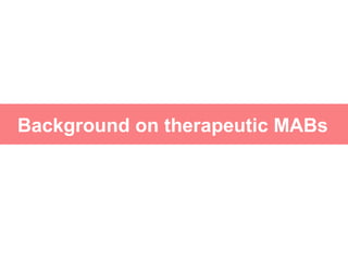 Background on therapeutic MABs
 