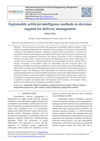 Explainable artificial-intelligence methods in decision support for ...